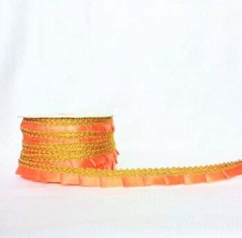 Manasvi frillorng2104 Manasvi orange Zari Frill Lace (P...