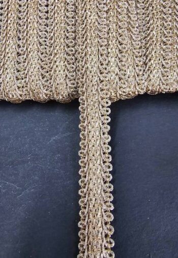 Mezin Gold-88 Zari Gota Lace Border for Bridal Saree, D...