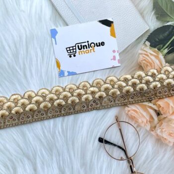 uniquemart Golden Zari Lace Border, Cutwork Lace, Zari ...