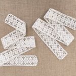 CROCHET LACE BORDER / Swedish / Handmade / Cotton / Lace trim / Lace ribbon / Edging / White