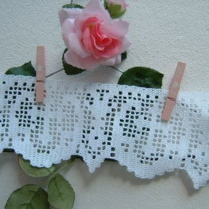 Crochet border for altar tablecloth - Filet lace with crosses - Sacred border for church - cm.50xcm.11 - On reservation