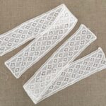 CROCHET LACE BORDER / Swedish / Handmade / Cotton / Lace trim / Lace ribbon / Edging / White