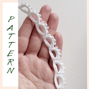 Easy crochet cord pattern. Step by step crochet lace border tutorial, crochet border and finishing pattern. Lace ending thin trim pdf