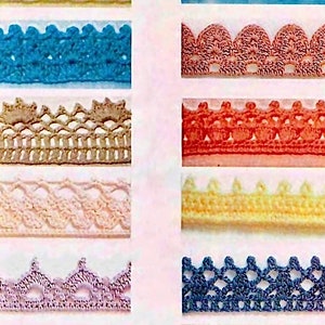 Edging CROCHET PATTERN, lace edging 12 charts in one pattern, vintage edging crochet pattern, crochet accessories, lace crochet decoration