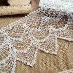 Cotton Lace Trim Vintage Crochet Lace Off White Hollowed Out Lace Trim 4.52 Inches wide 1 Yard