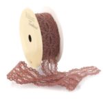 7/8" Rosewood Lace Ribbon Hole French Trim Choose Length