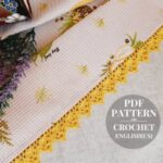Crochet border pattern lace trim for home decor kitchen. Crochet openwork trim for kitchen towel. Narrow lace crochet edge tutorial pdf.