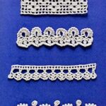 Crochet edging pattern 4 charts, crochet lace border pattern, diagram pattern, crochet accessories