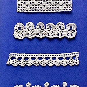 Crochet edging pattern 4 charts, crochet lace border pattern, diagram pattern, crochet accessories