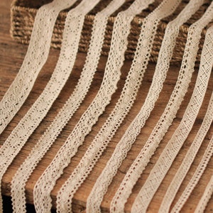 Cotton Lace Trim, Beige Crochet Lace Trim, Gift Wrapping, Doll Lace, Sewing Craft Supplies (8 Style)