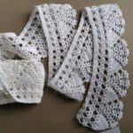 Vintage Cotton Lace Trim Hand Crocheted | White Crochet Filet Lace 3x81" | Vintage Crochet Lace Border, Bedspread Lace, Retro Home Décor
