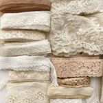 Beautiful antique and vintage lace and trim grab bag. 7 different designs of 12 inches of old cotton laces for Junk journal, slow stitching