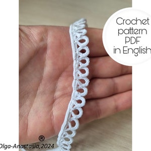 Easy crochet pattern cord -Step by step crochet tutorial -crochet border and finishing pattern- crochet tape Irish lace- how to make a lace