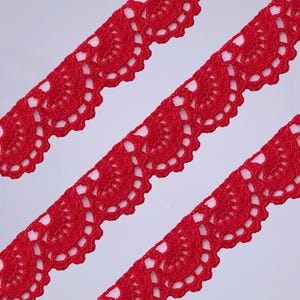 Decorative Lace Ribbon Fans Crochet Pattern EN/DE: PDF Crochet Border Beginners, Vintage Crocheted Trim, Rustic Lace Border Eco grandma gift