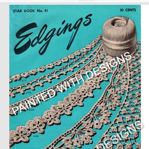 Vintage 81 Crochet Edging Patterns, Lace Pattern, Trim Patterns, Full Original Pattern Book, PDF Instant Download, Almost Free