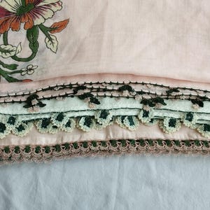 3 Vintage Tradital Turkish Oya Scarf,Crochet Lace, Crochet Scarf, Traditional Craft,little old scarf, tığ oyası yazma, gift for her,