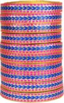 Woven Lace K-204575-RBlue + HPink-10 1 inch Zari Lace f...