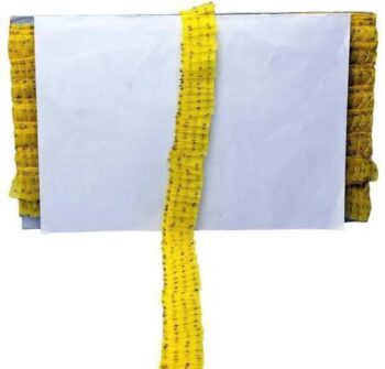 Woven Lace K-254456-Yellow 25mm Glitter Zari Net Frill ...