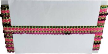 Woven Lace K-254929-HPink 1 Inch Double Sequins Zari La...