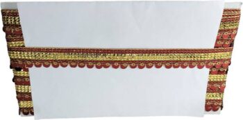 Woven Lace K-255758-Red 1 Inch Double Sequins Zari Lace...