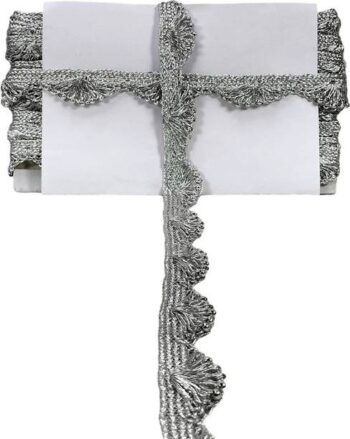 Woven Lace K-255863-Silver 1 Inch Zari Pankhi Lace For ...