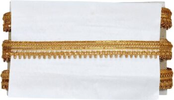 KURLZ K-256010-Agold 1 inch Glitter Zari Tassal Lace fo...