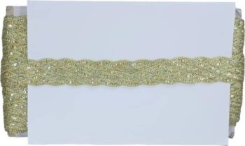 Woven Lace K-303934-LGold 1.25 Inch Zari Crochet Lace F...