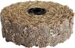 KURLZ K_305885_R-Gold 1.25 Inch Sequins Zari Floral Zar...