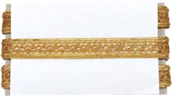 Woven Lace K-326011-AGold 1.25 inch Metallic Zari Lace ...