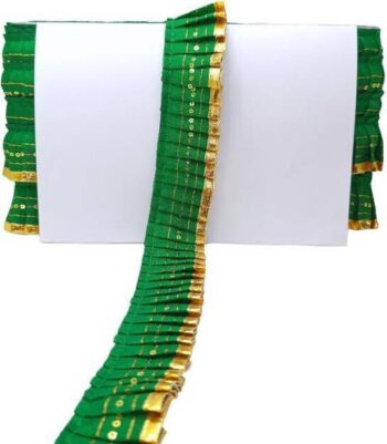 Woven Lace K-355339-Green 1.5 Inch Zari Sequins Gota Pa...