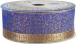 KURLZ K-401141-Rblue 1.50 inch Jacquard Banarasi Border...