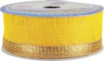 Woven Lace K-401141-Yellow-1 1.50 inch Jacquard Banaras...