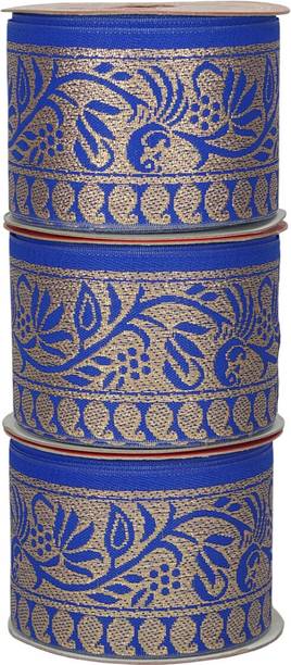 Woven Lace K-603297-RBlue-3 2.50 inch Banarasi Lace for...