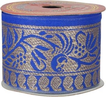 KURLZ K-603297-Rblue 2.50 inch Banarasi Lace for Clutch...