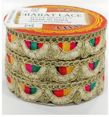 R N Creation Lace And Border Material Rose Gold Zari & ...