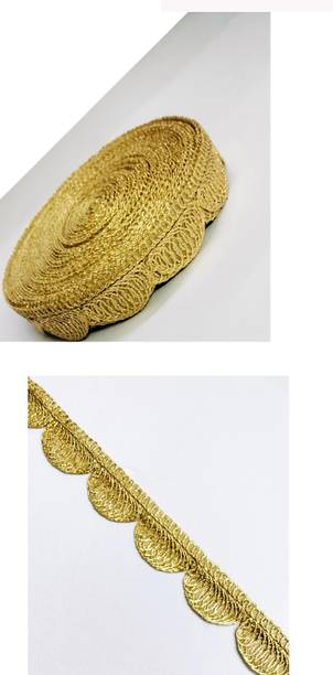 Balar Lace Border Golden zari Cutwork Embroidery work G...