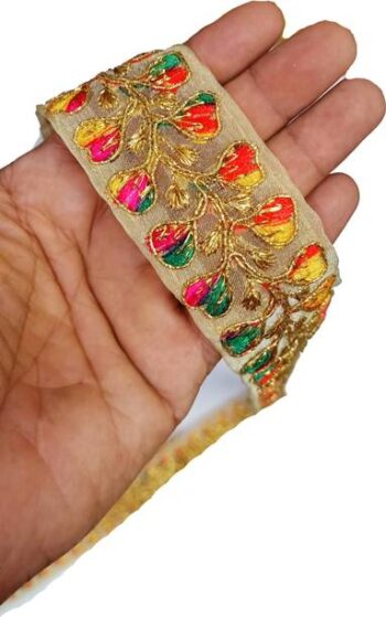 Balar Lace Border Versatile Dark Multi-color Thread and...