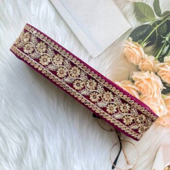uniquemart Maroon Lace Border, Maroon Colour Lace, Blou...