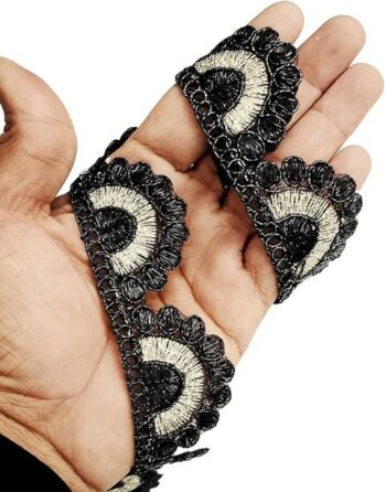 Balar Saree Laces Border Material Fancy Embroidery Blac...