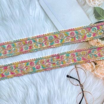 uniquemart Multicolor Lace Border, Zari Work Lace, Mult...