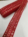 DEEP'S CREATION Red Embroidery Lace Zari Work Lace Trim...