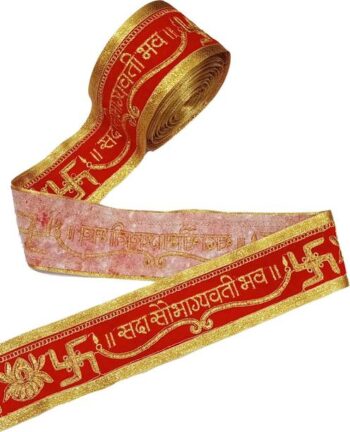 R N Creation Red Velvet Sada Saubhagyavati Bhav Gold Za...