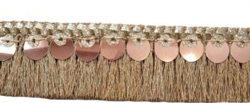 Dulhan Plaza Zari lace border with sequence Fringe tass...