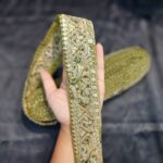 Mohan Shoppe ZRBD0087 Green color Zari lace with peacoc...