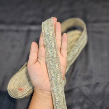 Mohan Shoppe ZRBD0091 Water Golden Designer Zari lace L...