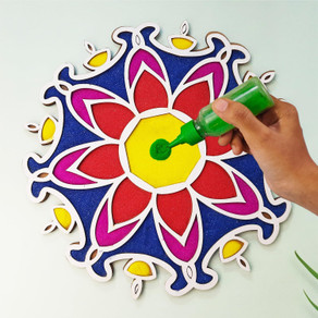 RG Ready-to-Use Wooden Rangoli Craft – 10 Inch Stencil