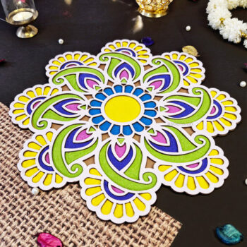 Ascension Portable Rangoli Stencil for Home Decor Reusable Templates for Floor (12 inches) Rangoli Stencil