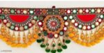 1Pcs-Traditional Embroidery Toran for Pooja,Toran for Main door entrance Mandir, Diwali Decoration Bandhanwar Bandarwal Toranam for Main Door/Wall Hanging Home Decor Toran Multicolor-36x1x7.5inch