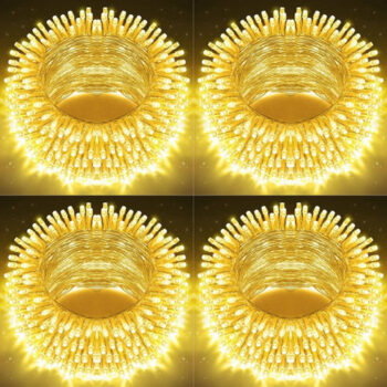 spark world 58 LEDs 15.5 m Yellow Steady Bulb Rice Lights  (Pack of 4)
