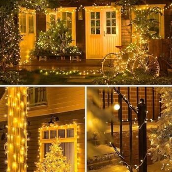 DOJI 30 Feet Long 36 LED String Lights | Power Pixel Fairy Lights for Room Decoration | Serial Rice led Lights for Room Decoration, Diwali, Christmas, Wedding, Party, Festival (Warm White, Pack of 5)
